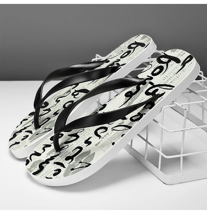 Infradito Da Uomo Antiscivolo Con Suola Morbida Clip Antiscivolo Design Pittura Cinese Sabbia Da Spiaggia