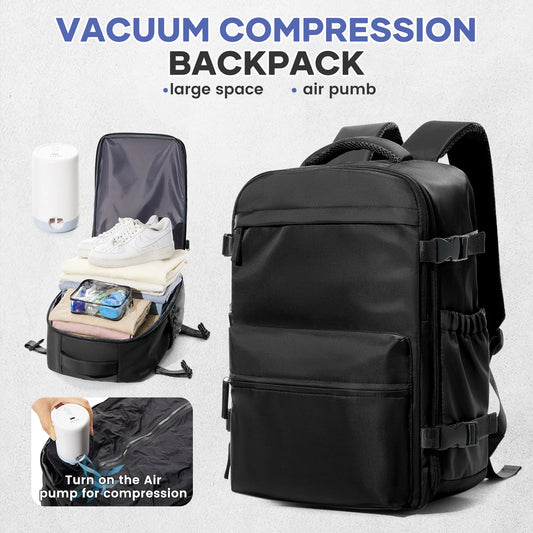Zaino sottovuoto Borsa da viaggio per uomo Zaino di grande capacità Zaino per laptop da lavoro Donna Uomo Zaino espandibile Borsa da scuola