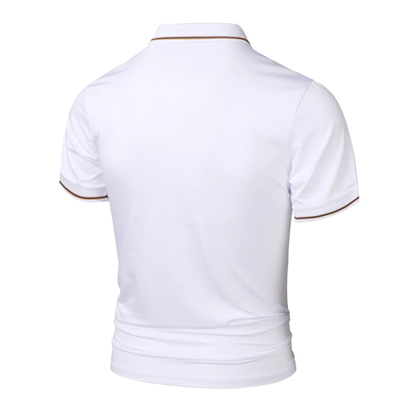 Maglietta Da Uomo Traspirante Estiva Con Risvolto Versatile Top Da Esterno Per Affari E Moda Polo Solido