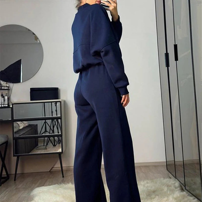 Set Di Tute Da Donna Casual Cardigan Corto Allentato Con Cerniera E Pantaloni Sportivi Con Coulisse Streetwear