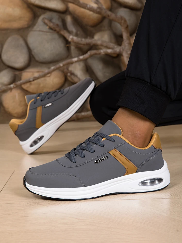Scarpe Sportive Da Uomo Impermeabili In Pelle Casual Antiscivolo Da Passeggio E Tennis Con Aumento Di Altezza