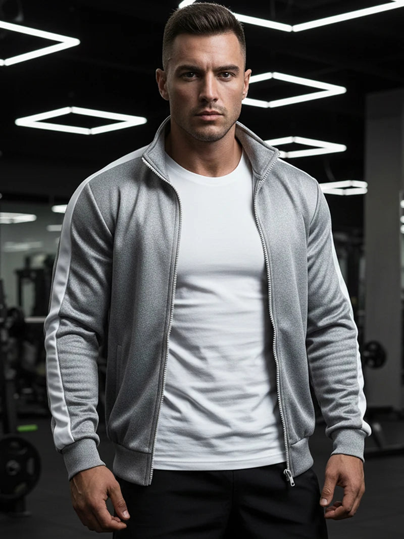 Giacca Sportiva Patchwork Colorblock Da Uomo Con Tasca Kanga Autunno Inverno Foderata In Pile Calda Con Cerniera
