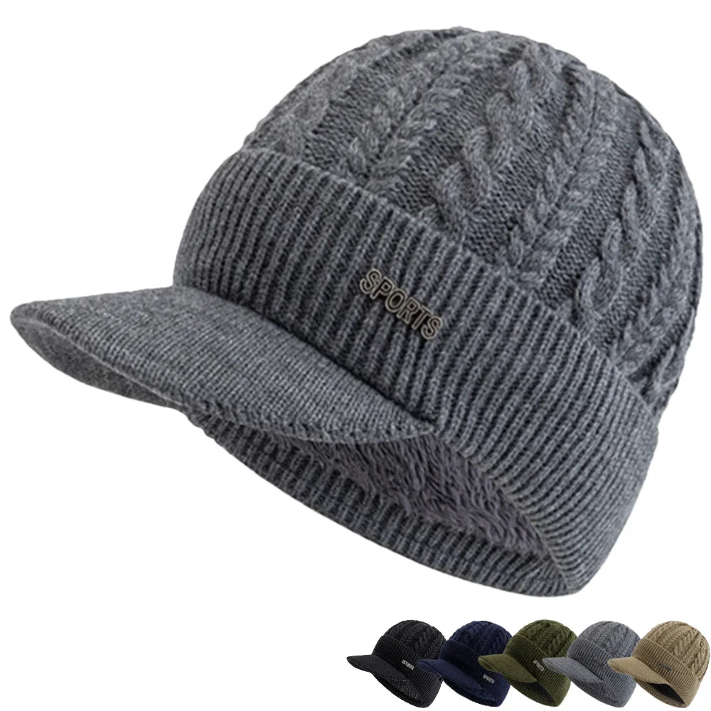 Cappello Invernale Unisex Caldo Con Bordo Foderato In Pelliccia Sportivo Per Uomo Donna Lavorato A Maglia All Aperto