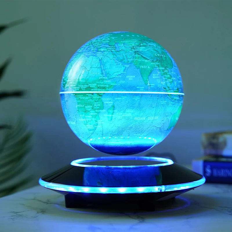 Globo a levitazione magnetica da 6 pollici e 8 pollici, decorazione per ufficio luminosa autorotante, decorazione per il desktop del soggiorno, regalo creativo