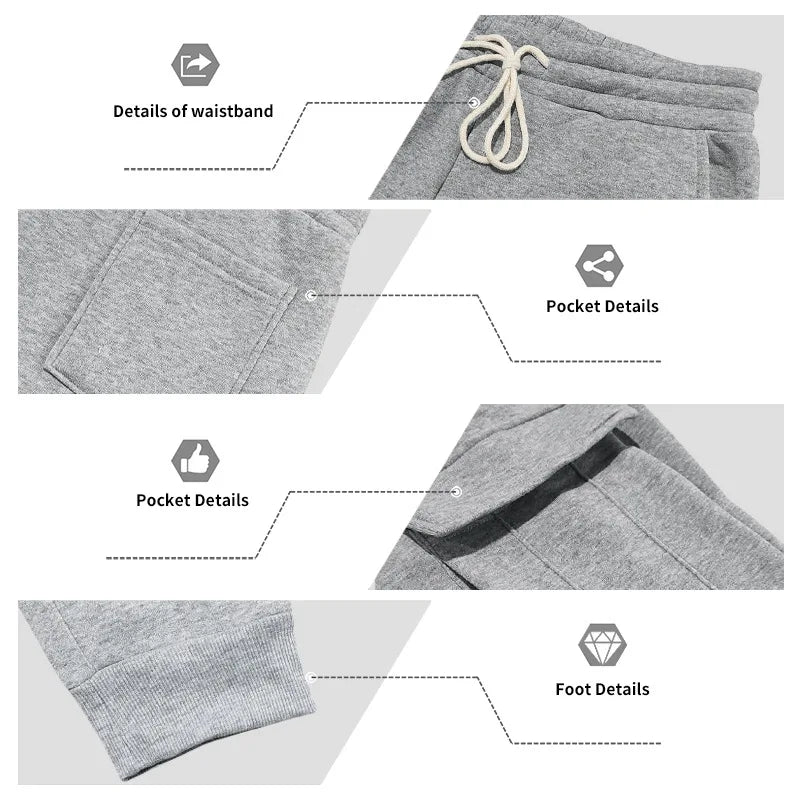 Pantaloni Sportivi Tascabili In Tinta Unita Da Uomo Con Cerniera Calda In Velluto Casual Da Uomo Americano