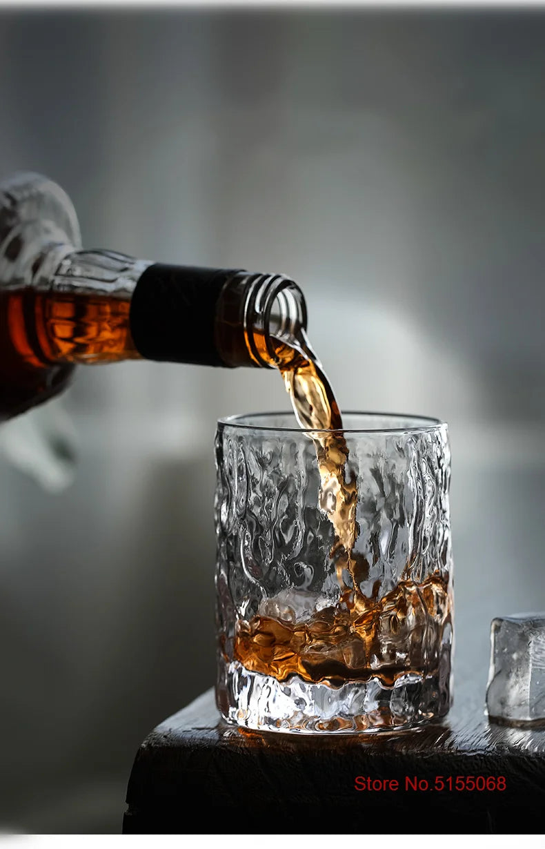 Bicchiere Whisky Vecchio Stile Con Base Pesante In Cristallo Design Giapponese Aderia