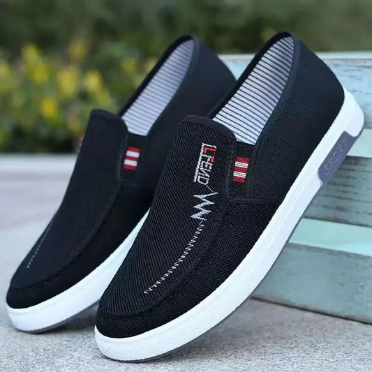 Scarpe Da Uomo Sneakers In Tela Traspirante Slip On Per Passeggio Tennis Mocassini Da Guida Casa Skate Lavoro