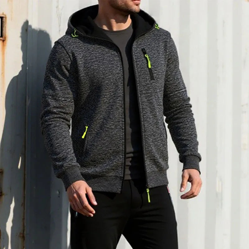 Giacca Casual Da Uomo Autunno Slim Fit Con Cappuccio E Cerniera Tinta Unita Abbigliamento Sportivo Maschile