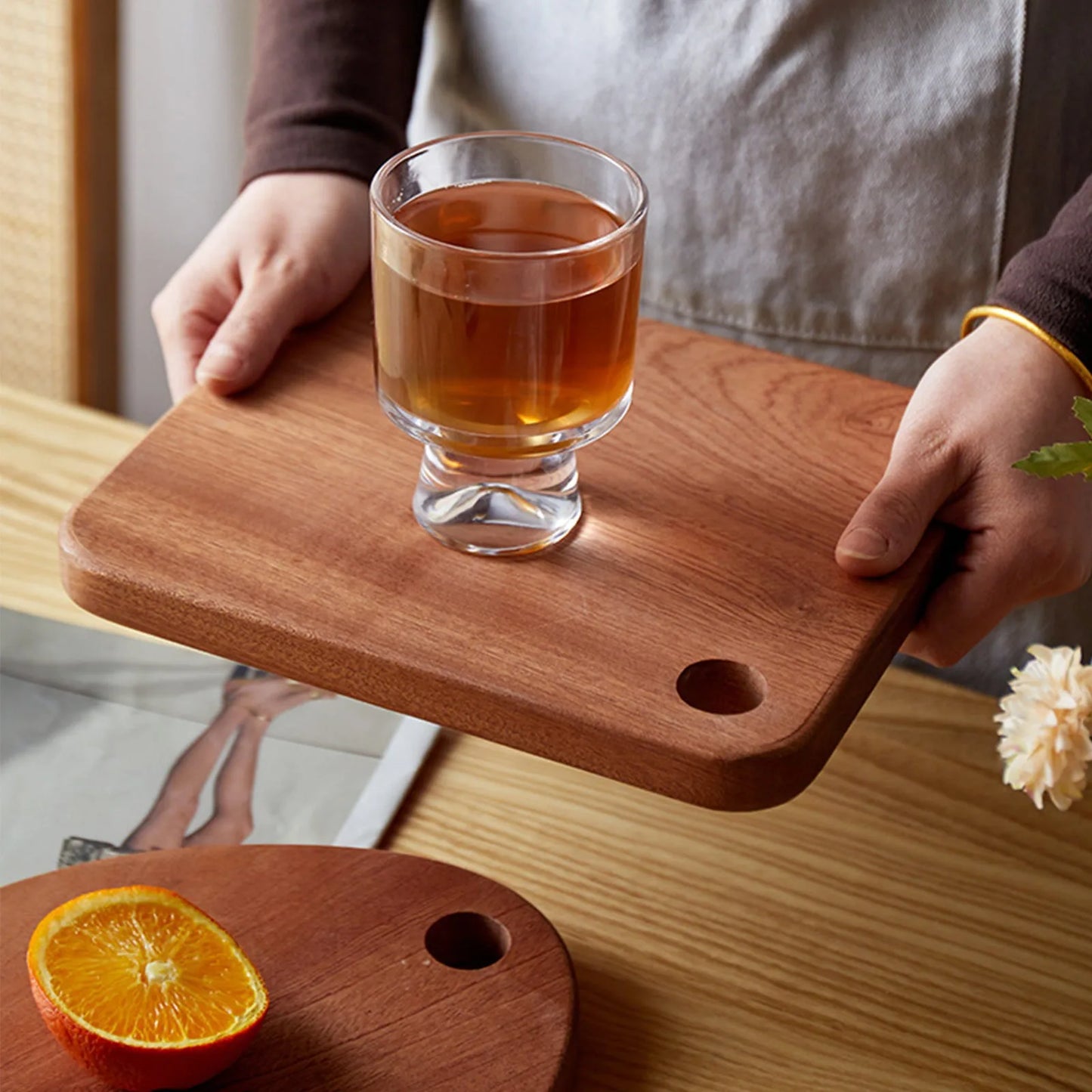 Tagliere In Legno Intagliato Rotondo Per Frutta E Bistecche Piatto Da Pranzo Per Bambini