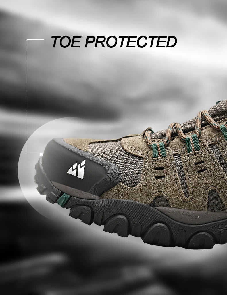 HIKEUP Scarpe Da Trekking Da Uomo In Pelle Scamosciata Impermeabili Traspiranti Esterno Resistente All Usura