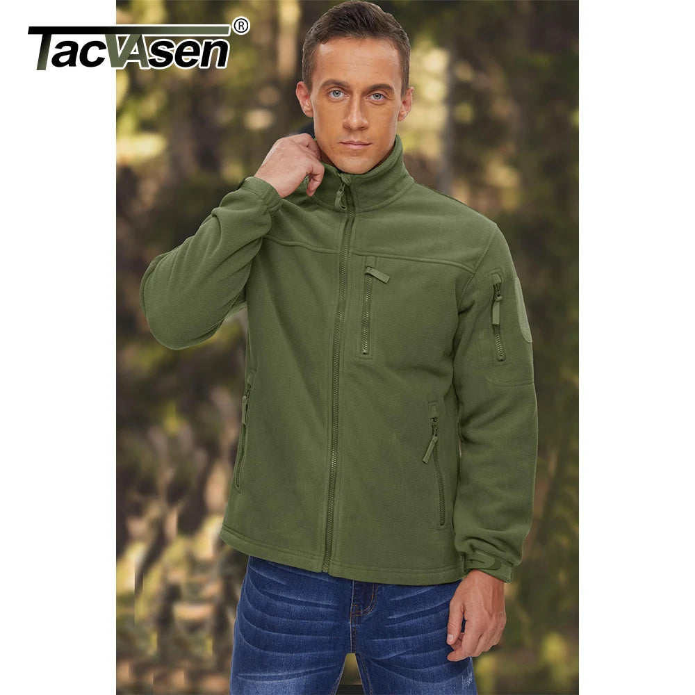 Tacvasen Giacca In Pile Da Uomo Caldo Antivento Con Cerniera Completa Tasche Zip Per Trekking E Lavoro All Esterno