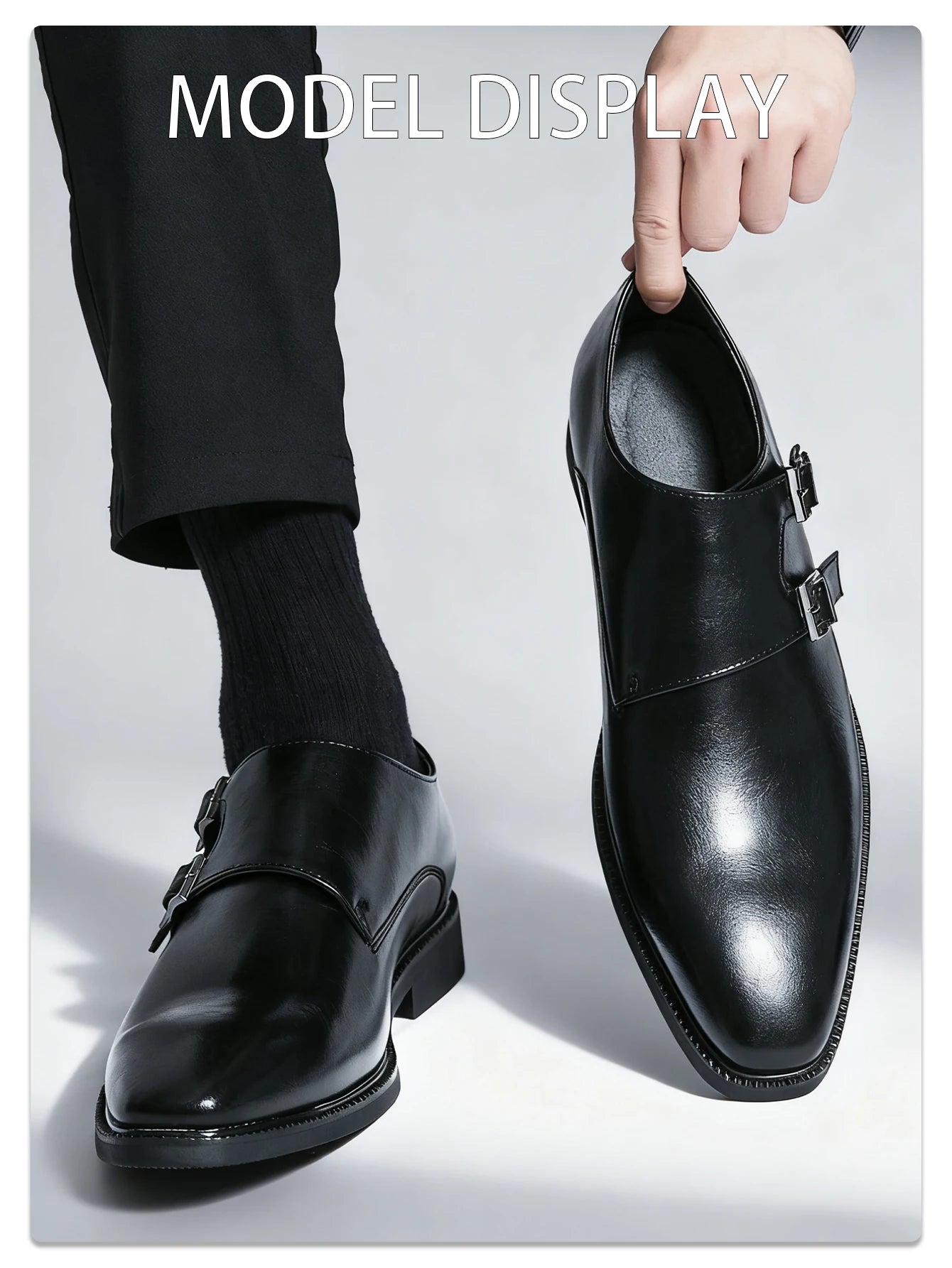 Scarpe Classiche Da Uomo In Pelle Monaco Con Abito Retrò Con Fibbia A Punta Oxford Da Uomo Comode