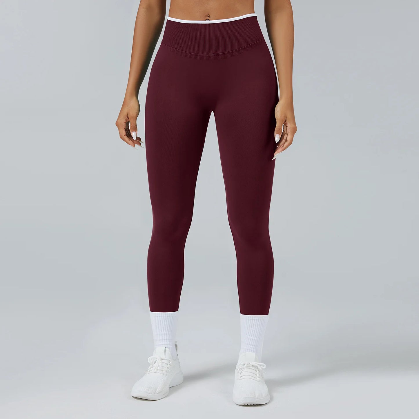 Pantaloni Da Donna Palestra Leggings Da Yoga Senza Cuciture Vita Alta Elasticizzati Per Esercizi Atletici