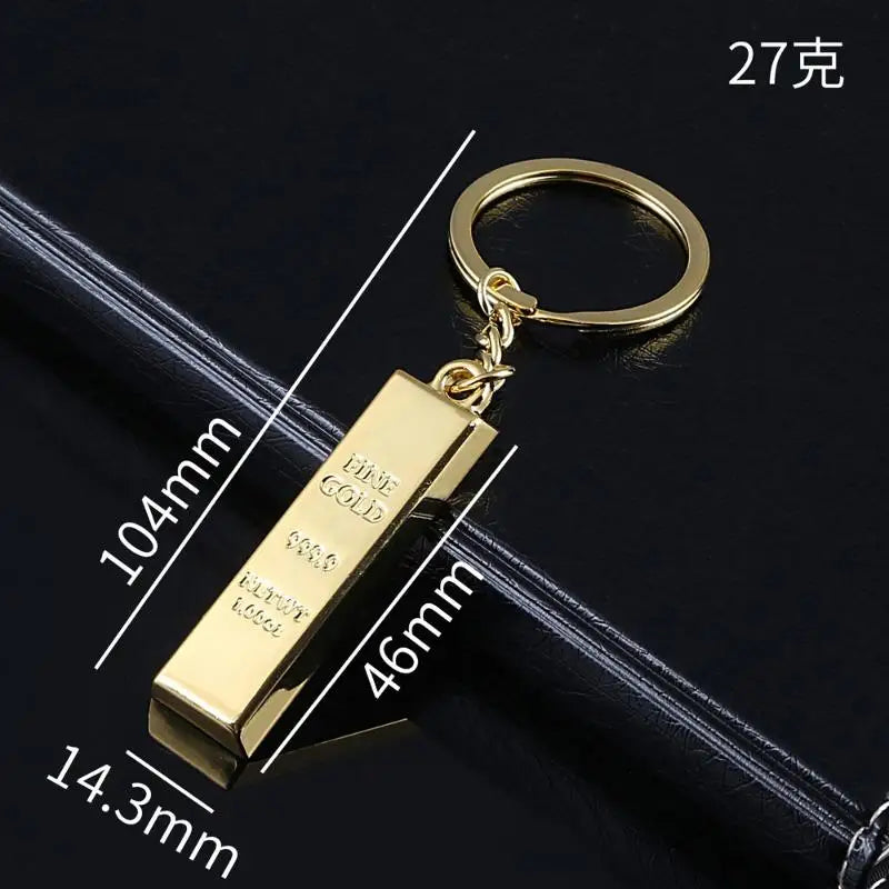 Portachiavi In Metallo Dorato Con Barra Dorata Per Ciondolo Borsa Donna Auto Charms Regali Creativi