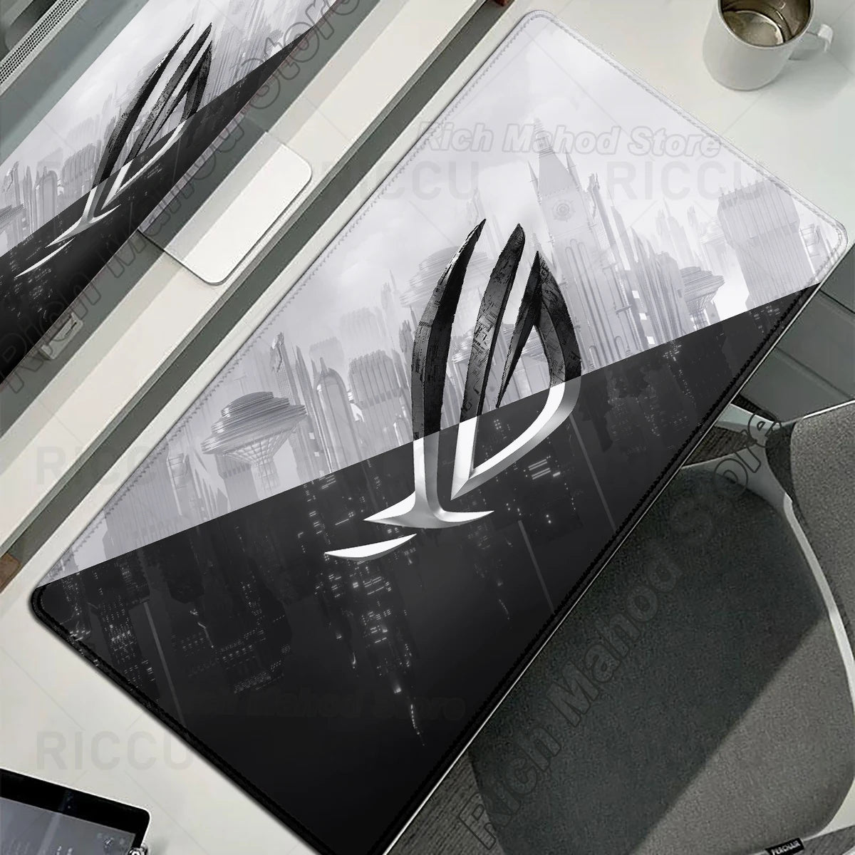 Tappetino per Mouse XXL ASUS ROG Republic Of Gamers Antiscivolo in Gomma per Scrivania da Gioco e Tastiera