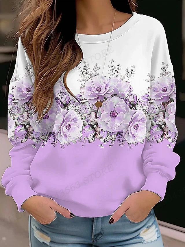 Felpa Con Cappuccio Floreale Y2K Da Donna Collo A O Modello Ragazza Abbigliamento Fiorito