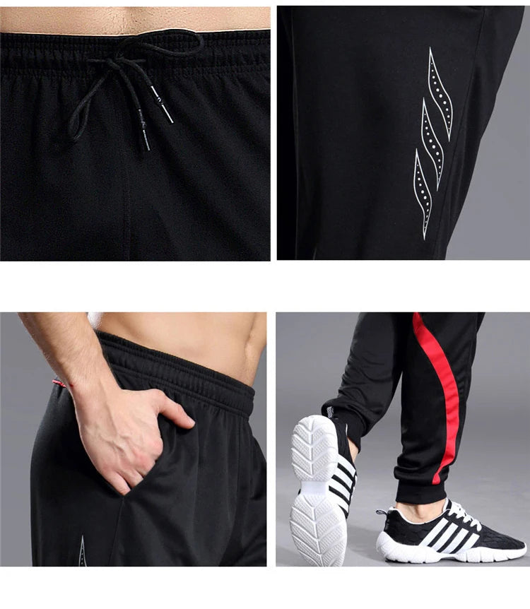 Pantaloni sportivi da corsa da uomo con tasche con cerniera Pantaloni da jogging da calcio Pantaloni sportivi da allenamento Pantaloni da calcio da basket Pantaloni da allenamento da uomo