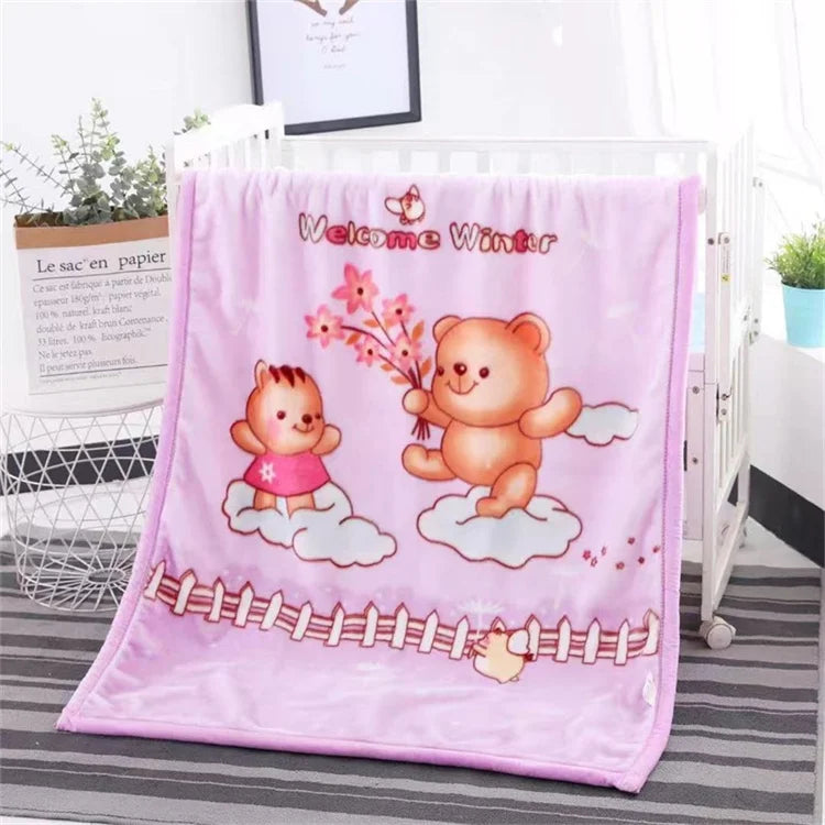 Coperta Morbida Raschel 105x135 Per Bambini Fumetto Inverno Caldo Peluche Copriletto Trapunta