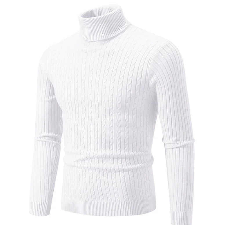 Maglione Invernale Spesso Caldo Collo Alto Dolcevita Uomo Slim Fit Maglieria Da Uomo Doppio Colletto Maschile