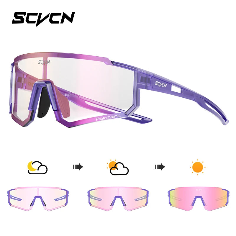 SCVCN Occhiali Da Sole UV400 Viola Montatura Street Fashion Y2K Per Donne E Uomini Ciclismo MTB