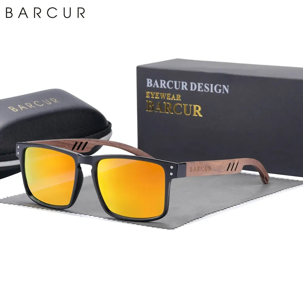 Barcur Occhiali Da Sole In Legno Naturale Polarizzati UV400 Per Uomo Lusso Design Originale Elegante