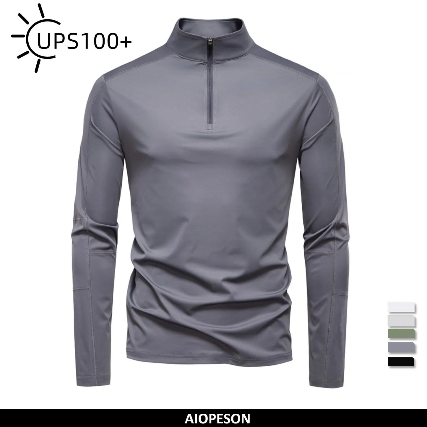 AIOPESON Camicia Da Sole Uomo Leggera Traspirante Protezione UV Asciugatura Rapida Per Attività All Aperto