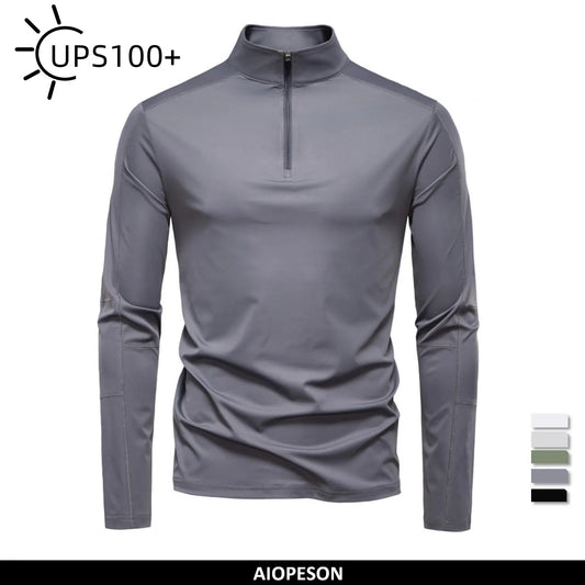 AIOPESON Camicia Da Sole Uomo Leggera Traspirante Protezione UV Asciugatura Rapida Per Attività All Aperto