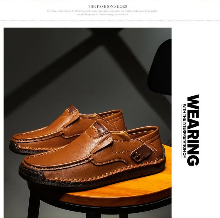 Mocassini Da Uomo Slip Traspiranti Scarpe Da Guida In Vera Pelle Fatte A Mano Eleganti Casual