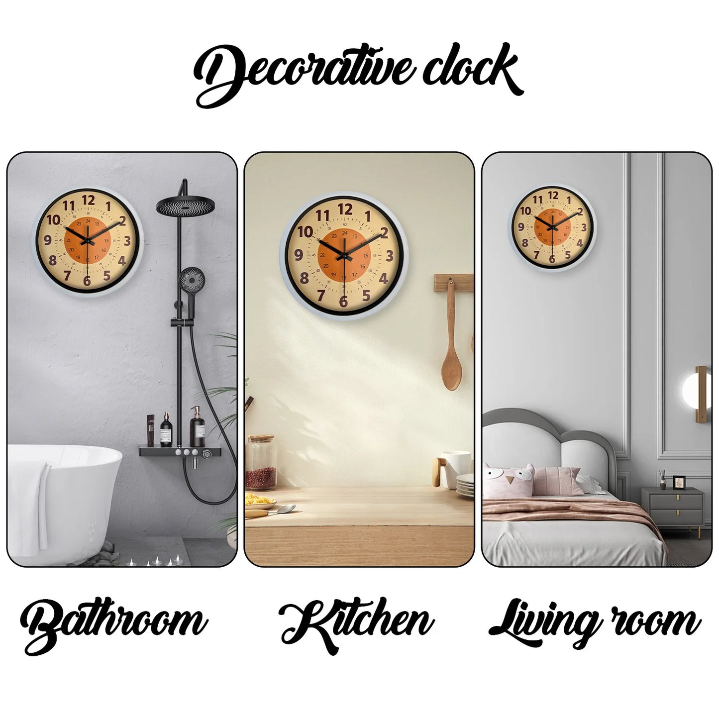 Orologio Da Parete 8 Pollici Motivo Moderno Silenzioso Quarzo Per Soggiorno Cucina Letto Regalo Senza Batteria