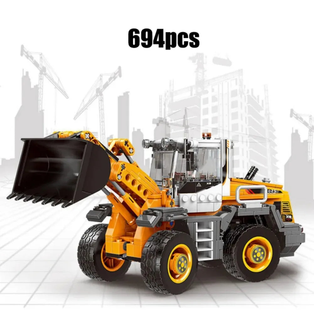 Set Costruzioni Multi Veicoli Caricabatteria Gru Camion Fai Da Te Blocchi Ingegneria Giocattolo Per Bambini