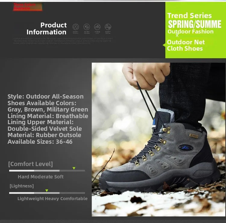 Scarpe Da Arrampicata Invernali All'aperto Da Trekking Antiscivolo Con Suola Spessa Uomo Calde