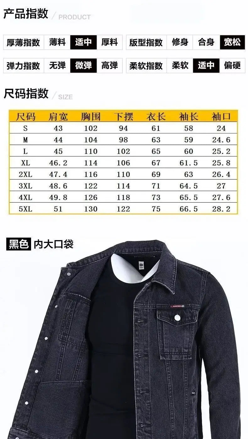 Giacca Da Lavoro Retrò Di Marca Per Uomo In Denim Pesante Nuova Taglia Grande Stile Americano Autunno Inverno
