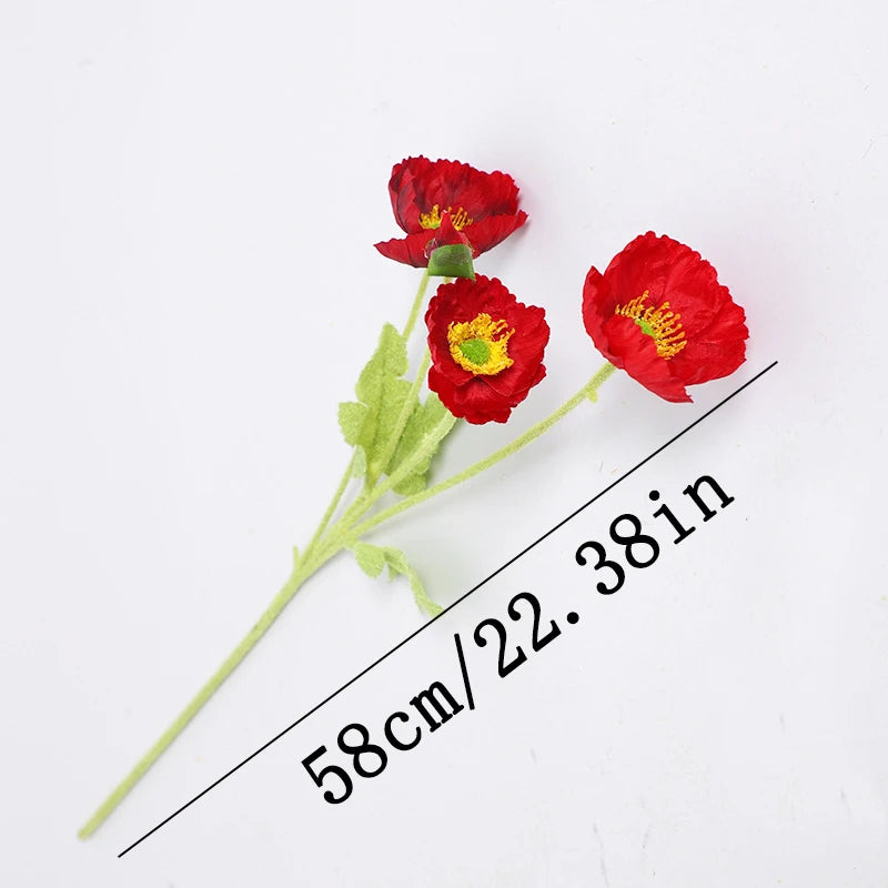 Bouquet Di Fiori Artificiali A 4 Teste Di Papavero In Seta Per Nozze E Feste Decorazione Domestica Elegante