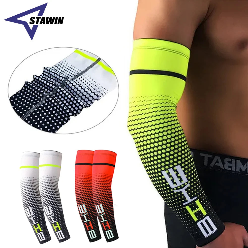 Maniche Braccia Ciclismo Unisex Rinfrescanti Protezione UV Solare Elastiche Per Corsa