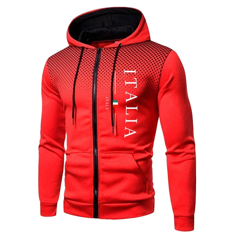 Tuta Da Uomo Autunno Inverno Con Cappuccio E Pantaloni Sportivi Con Cerniera Per Allenamento Quotidiano