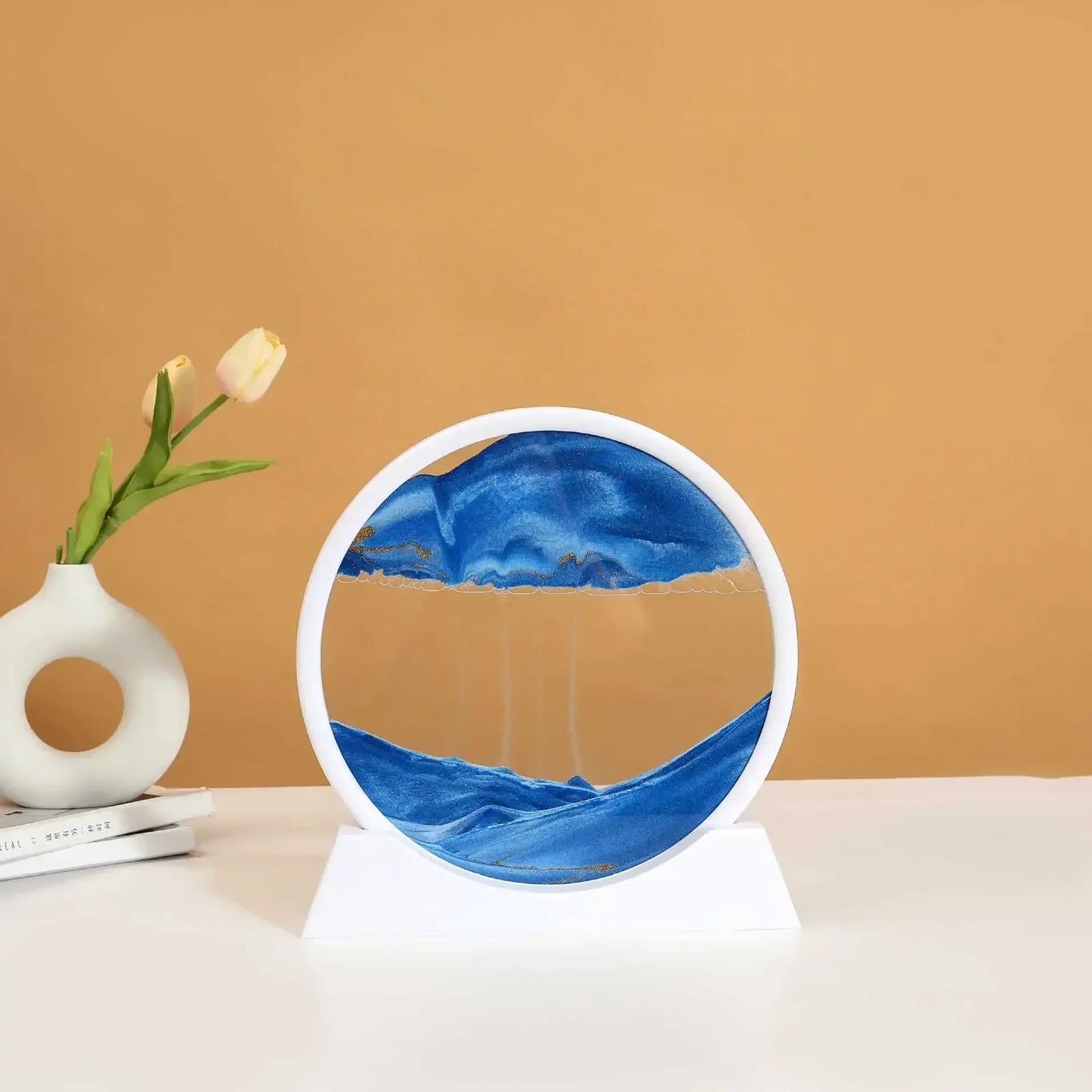 Clessidra Liquida 3D Arte Sabbia In Movimento In Vetro Regalo Originale Decorazione Per Casa E Ufficio