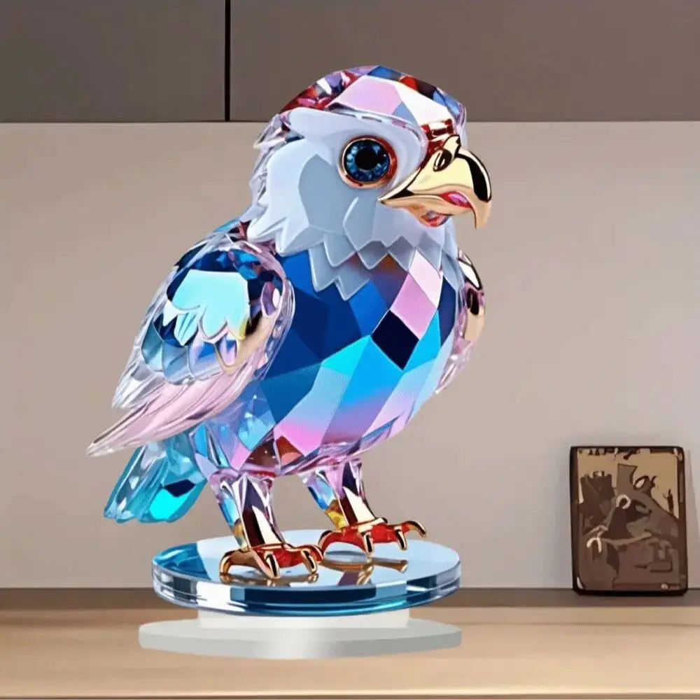 Aquila Di Cristallo Illuminabile Decorazione Da Tavolo In Plastica Resistente Per Soggiorno E Letto