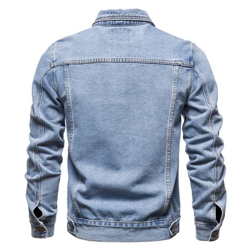 Nuova Giacca Jeans Uomo Casual Da Lavoro Autunno 2026 Vestibilità Ampia Versatile Giovanile Tinta Unita Denim