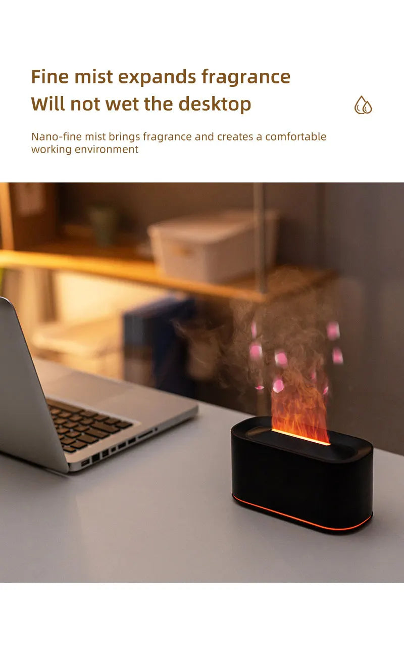 Diffusore Di Aromaterapia Con Effetto Fiamma E Nebbia Fredda Umidificatore Silenzioso Per Casa E Camera Da Letto