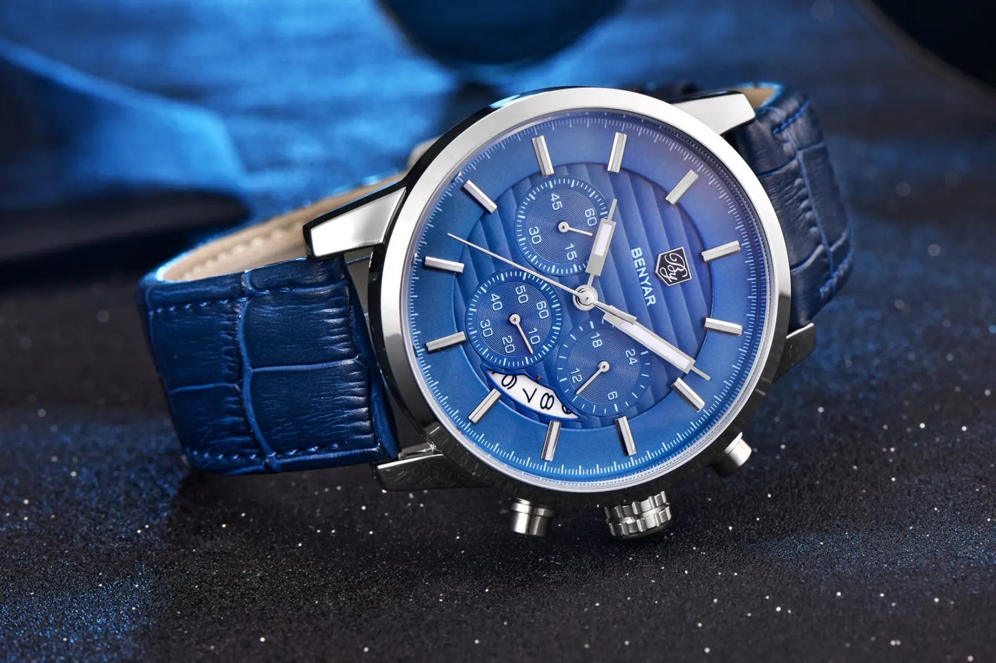 Orologio Da Uomo BENYAR Al Quarzo In Pelle Impermeabile Multifunzione Cronografo calendario Resistente Agli Urti