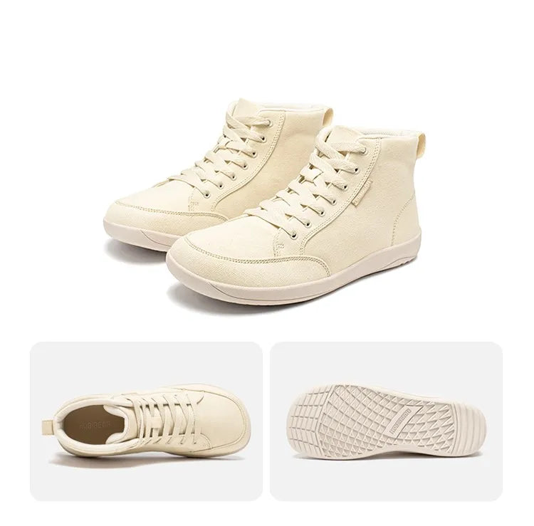 Hobibear Scarpe Da Ginnastica Unisex Mid Top A Piedi Nudi Con Punta Larga In Tela Zero Drop Con Lacci Per Esterni