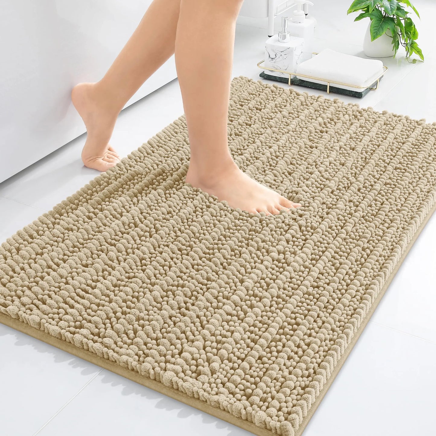 Kitinjoy Tappetino Da Bagno Lusso Assorbente Morbido E Spesso In Peluche Antiscivolo Grande Per Doccia