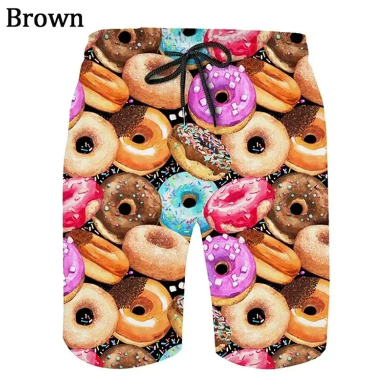 Pantaloncini Da Spiaggia Bambini 3D Stampa Ciambella Fiori Grafica Costume Da Bagno Estate Moda