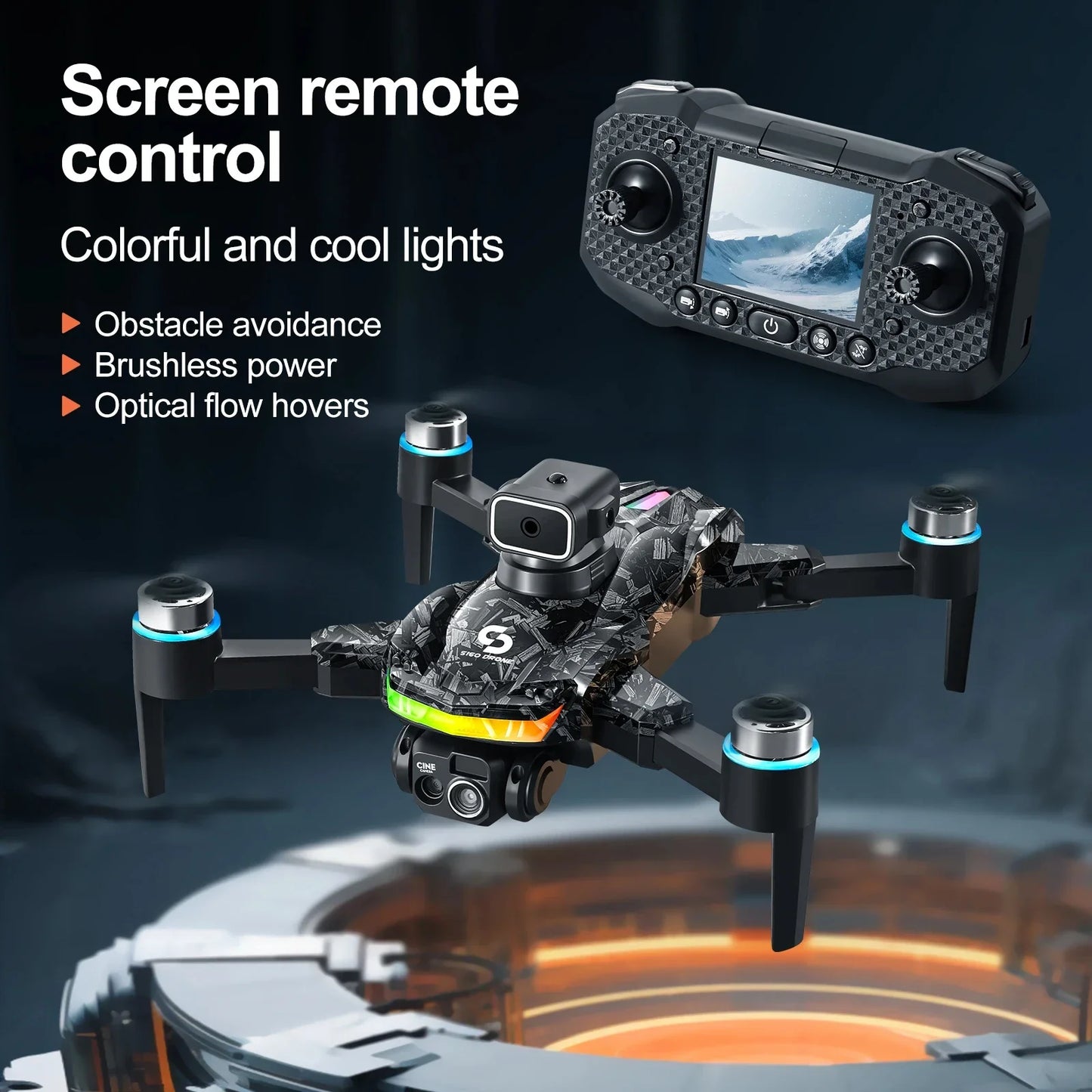 Drone Professionale 4K S160 Con Doppia Fotocamera FPV WIFI Evitamento Ostacoli Controllo Remoto RC