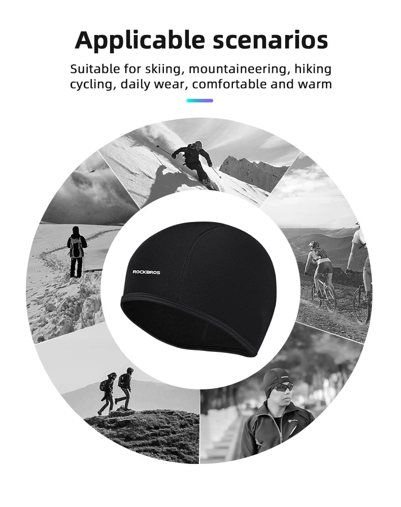 Rockbros Cappello In Pile Da Ciclismo Invernale Antivento Per Uomo Berretto Sportivo Da Esterno Caldo Per La Testa