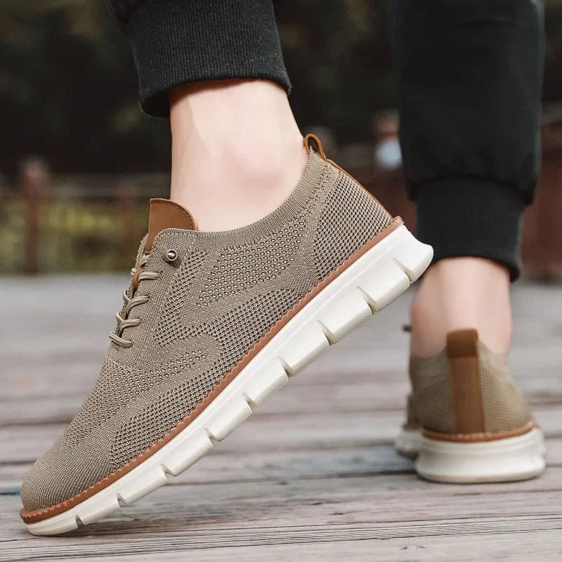 Scarpe Casual Uomo Traspiranti Brogue Classiche Ammortizzazione Design A Blocchi Colore Sneakers Eleganti Leggere