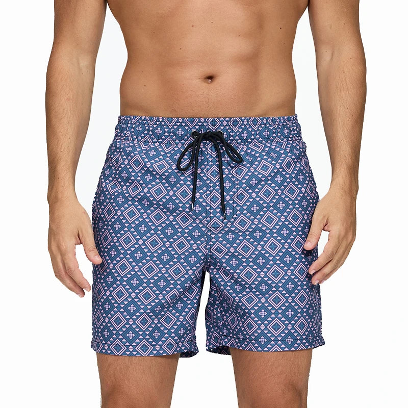 Pantaloncini Uomo Ad Asciugatura Rapida A Righe Verticali Traspiranti Con Fodera In Rete Taglie Forti Spiaggia Surf
