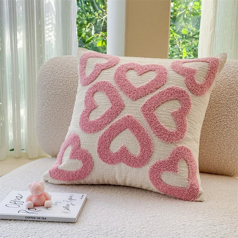 Fodera Cuscino Coppia Rosa Rossa In Ciniglia Ricamo Amore San Valentino Fodere Decorativi Cuscini Casa Moderna 45x45 Cm