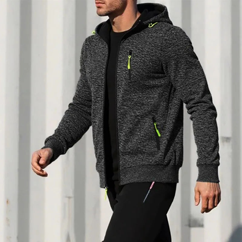 Giacca Casual Da Uomo Autunno Slim Fit Con Cappuccio E Cerniera Tinta Unita Abbigliamento Sportivo Maschile