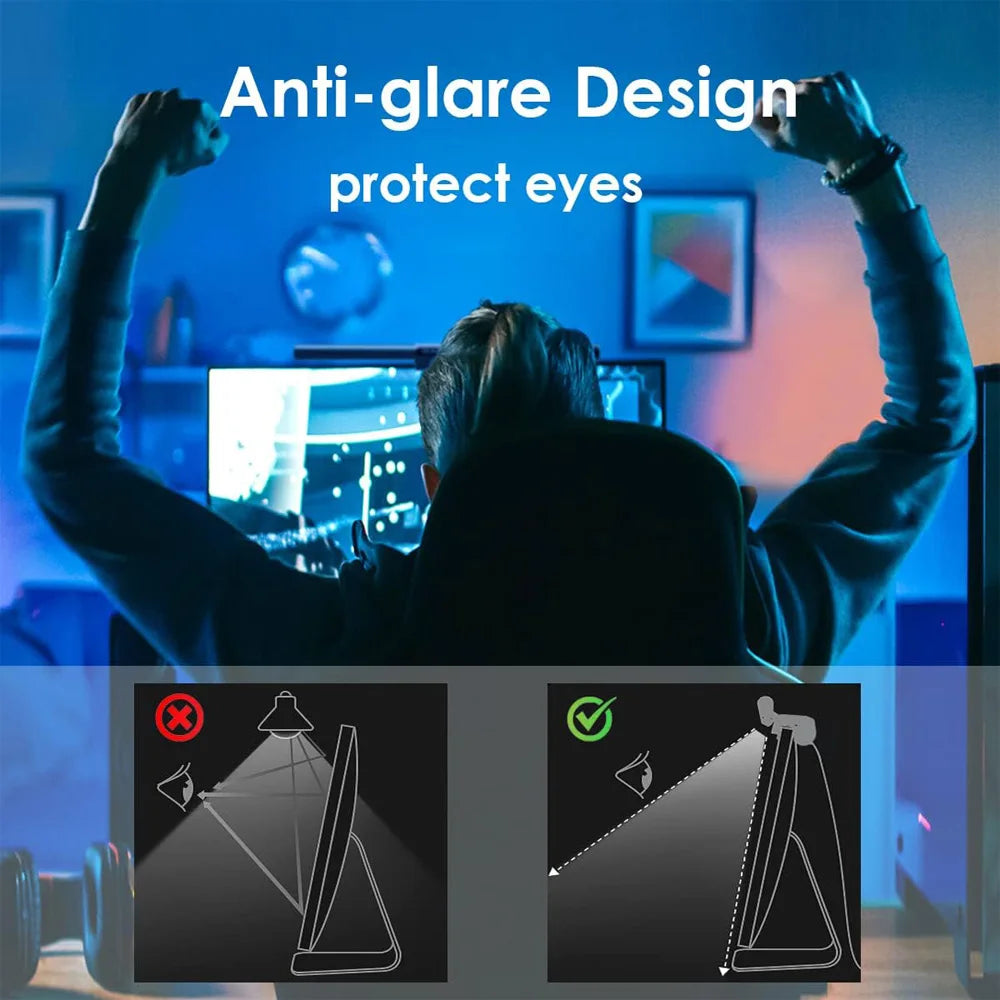 Barra Luminosa LED 44 Cm Per Monitor E Scrivania Con Atmosfera RGB Dimmerabile Ideale Per Studio E Lavoro